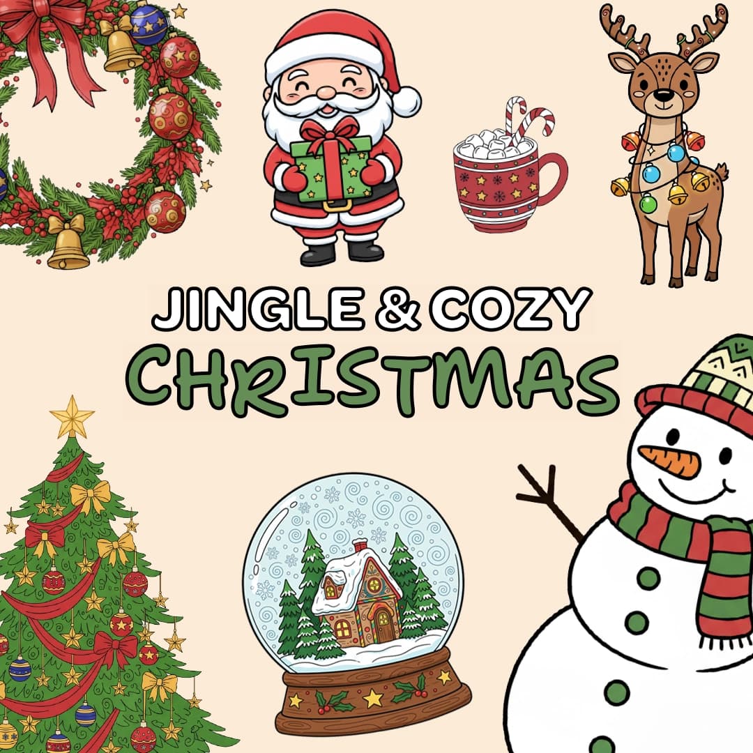 Jingle & Cozy Christmas Coloring Pack 01